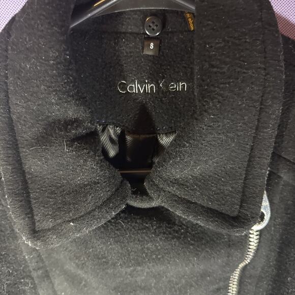 Calvin Klein Wool Motorcycle Jacket Black Lining Size Small - Picture 4 of 9